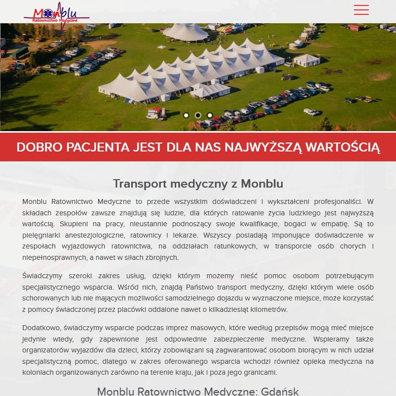 Karetka transportowa w Elblągu