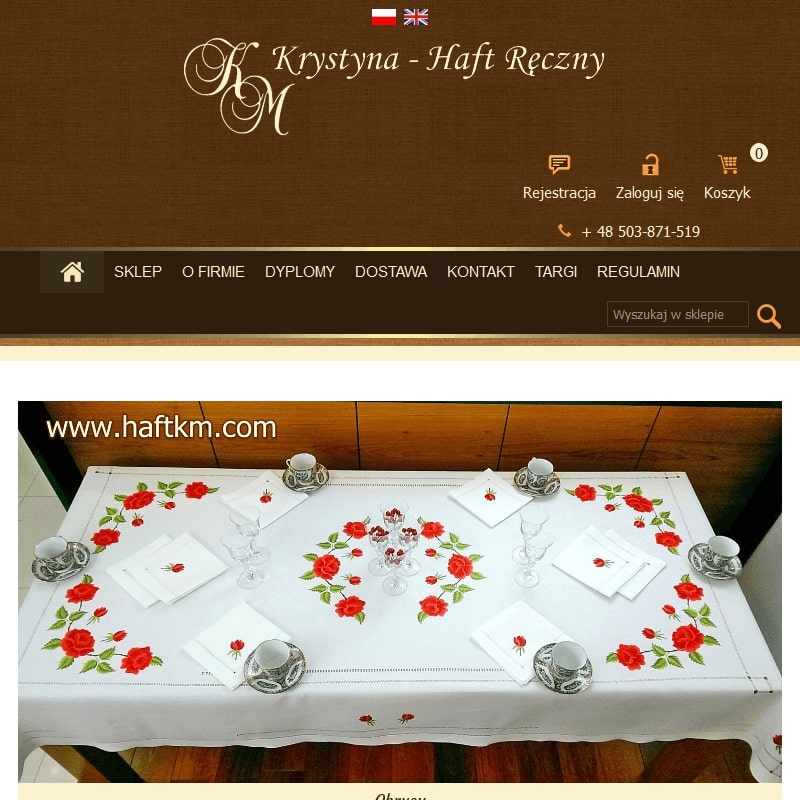 Serwetki obiadowe ręcznie haftowane