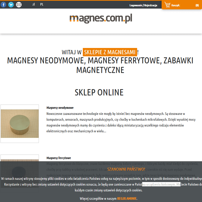 Małe magnesy ferrytowe w Kielcach