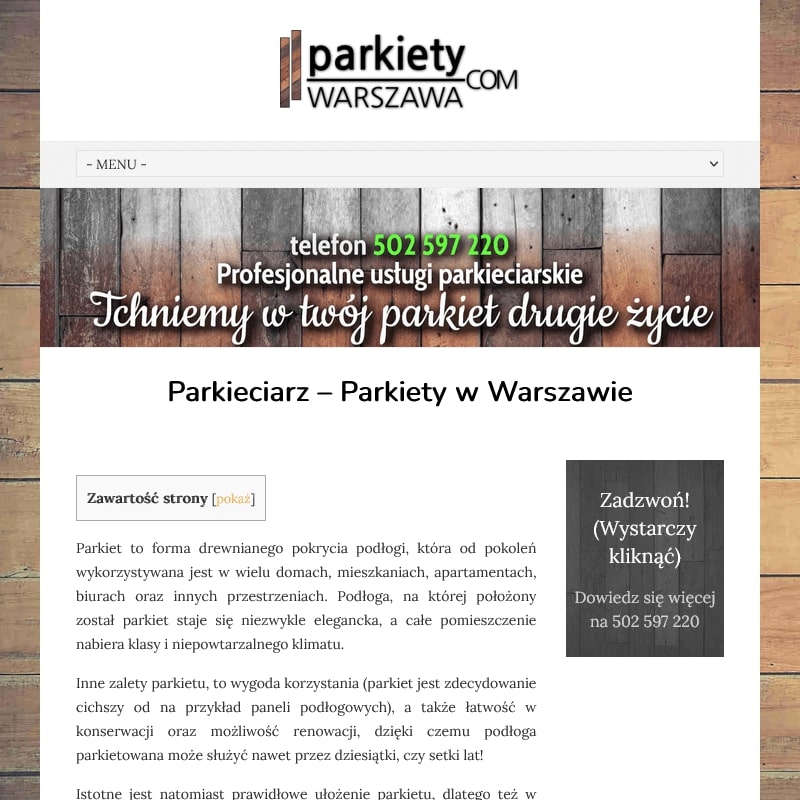 Lakierowanie parkietu - Warszawa